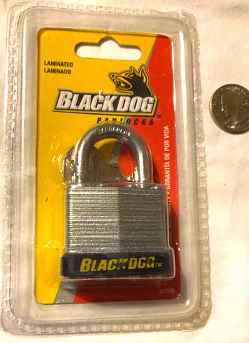 Black dog padlock - black, keys
